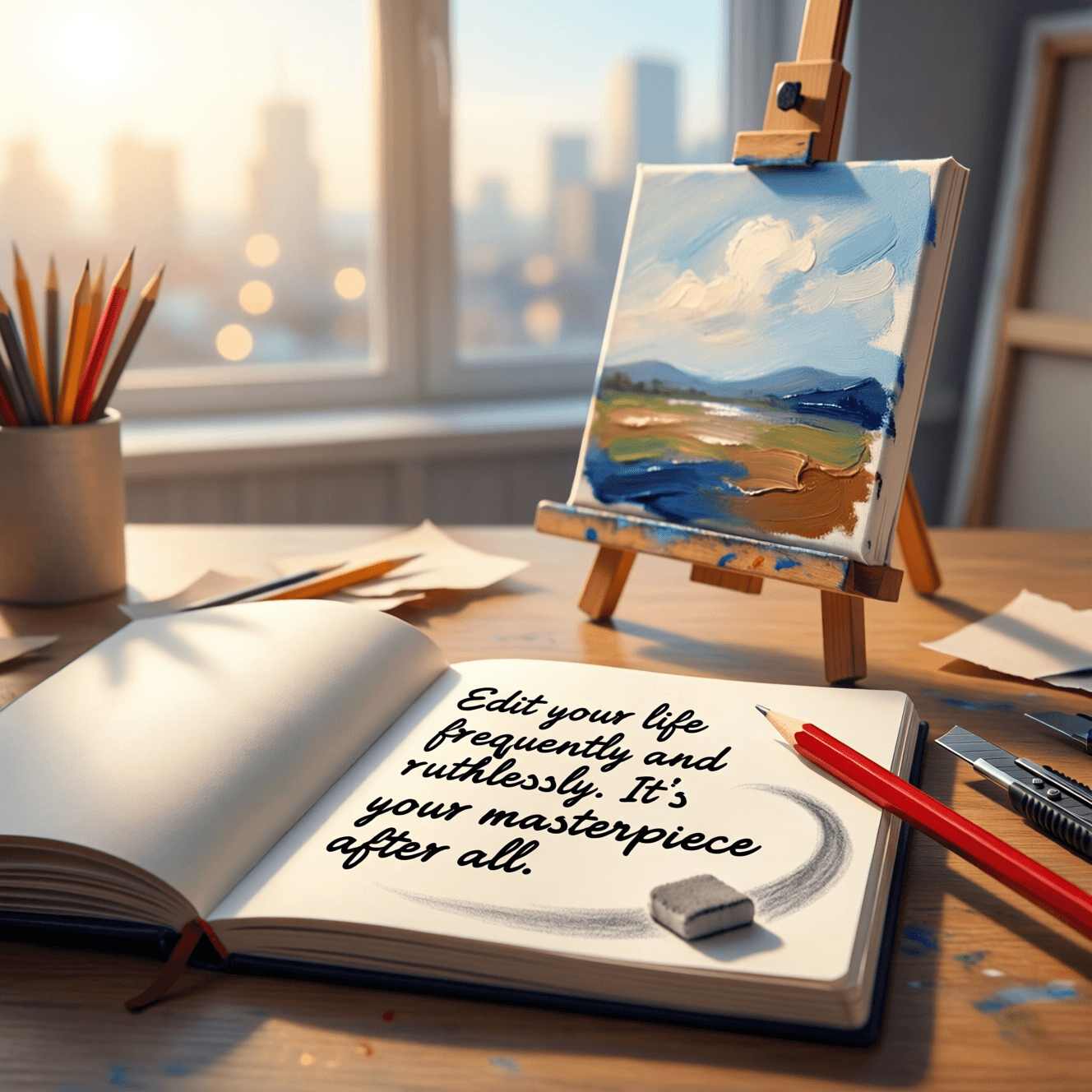 经常而无情地编辑你的人生。毕竟,那是你的杰作。——内森·W·莫里斯