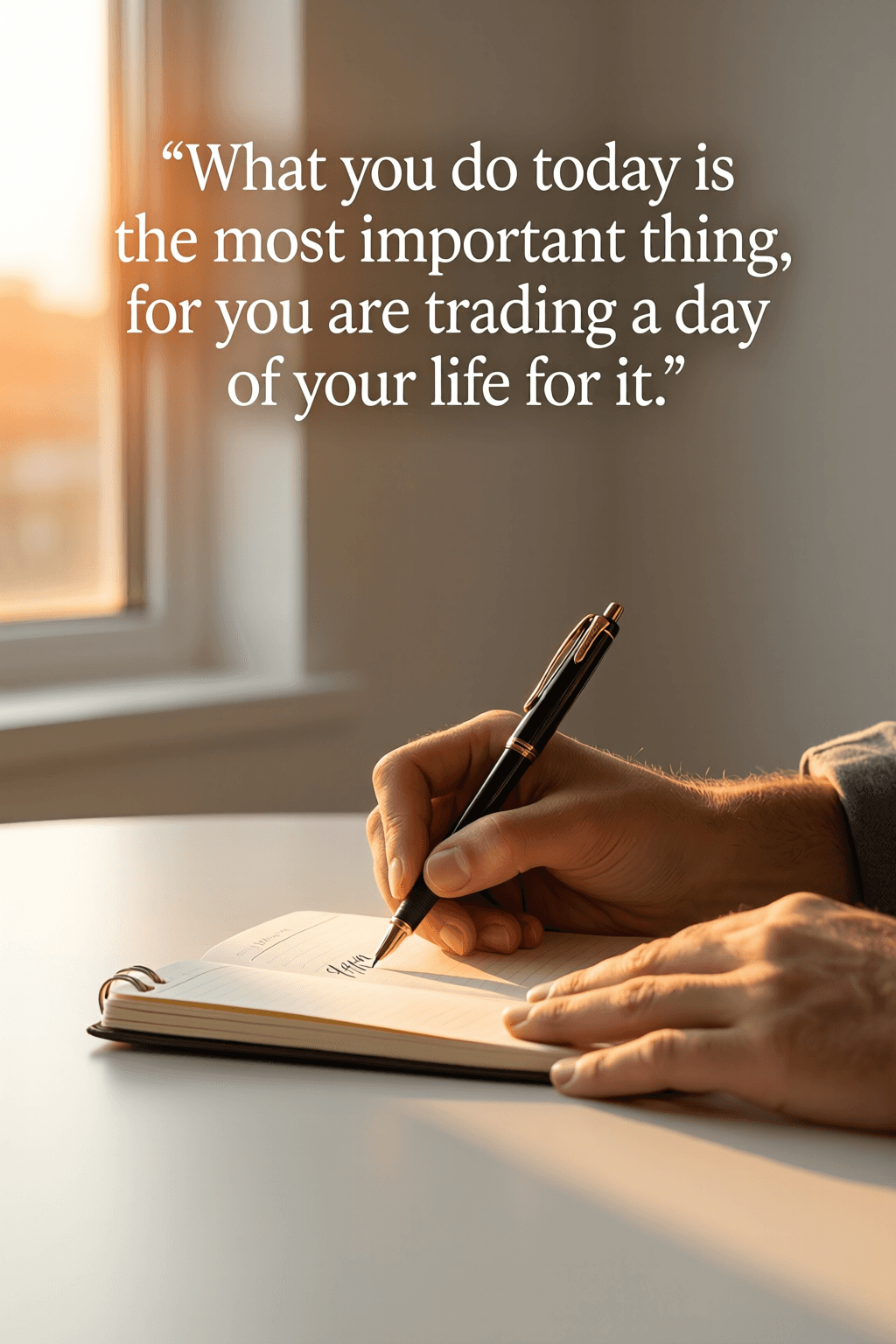 What you do today is the most important thing, for you are trading a day of your life for it. — Sene