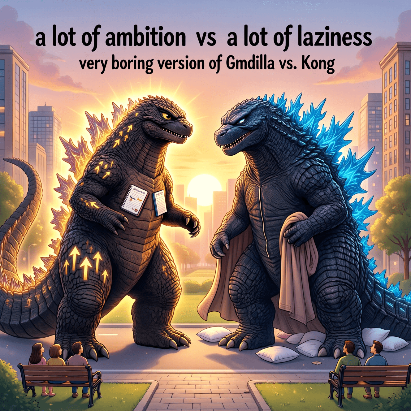 Ambition and Laziness in Everyday Inner Battle