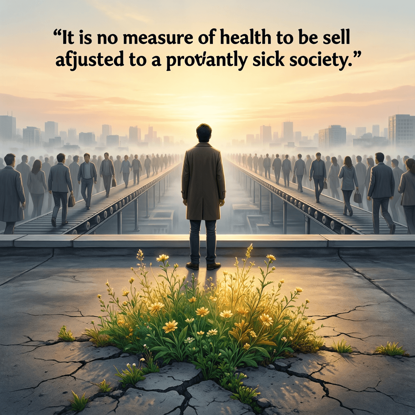 No es una medida de salud estar bien adaptado a una sociedad profundamente enferma. — Jiddu Krishnamurti