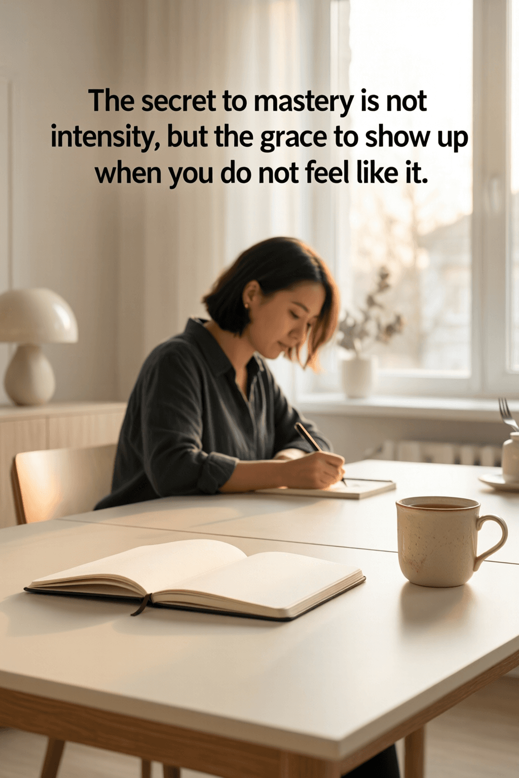 Mastery Grows Through Steady Graceful Persistence The secret to mastery is not intensity, but the grace to show up when you do not feel like it. — Jam