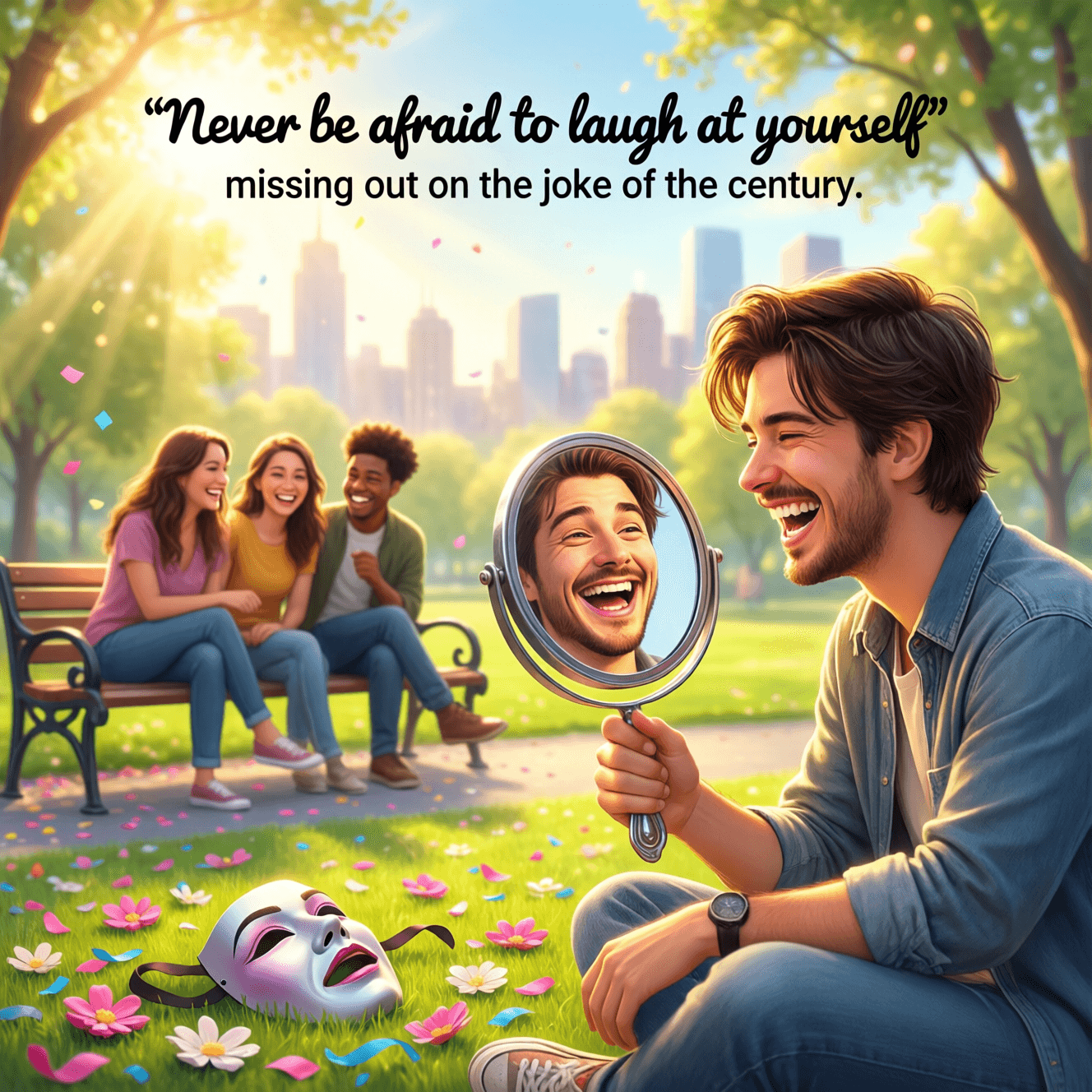 永远不要害怕嘲笑自己,毕竟,你可能会错过世纪笑话。——琼·里弗斯