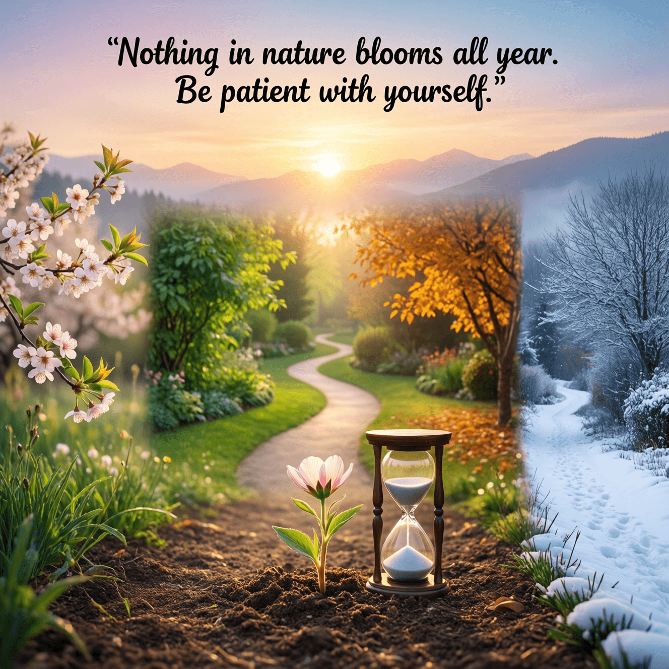 Nothing in nature blooms all year. Be patient with yourself. — Unknown