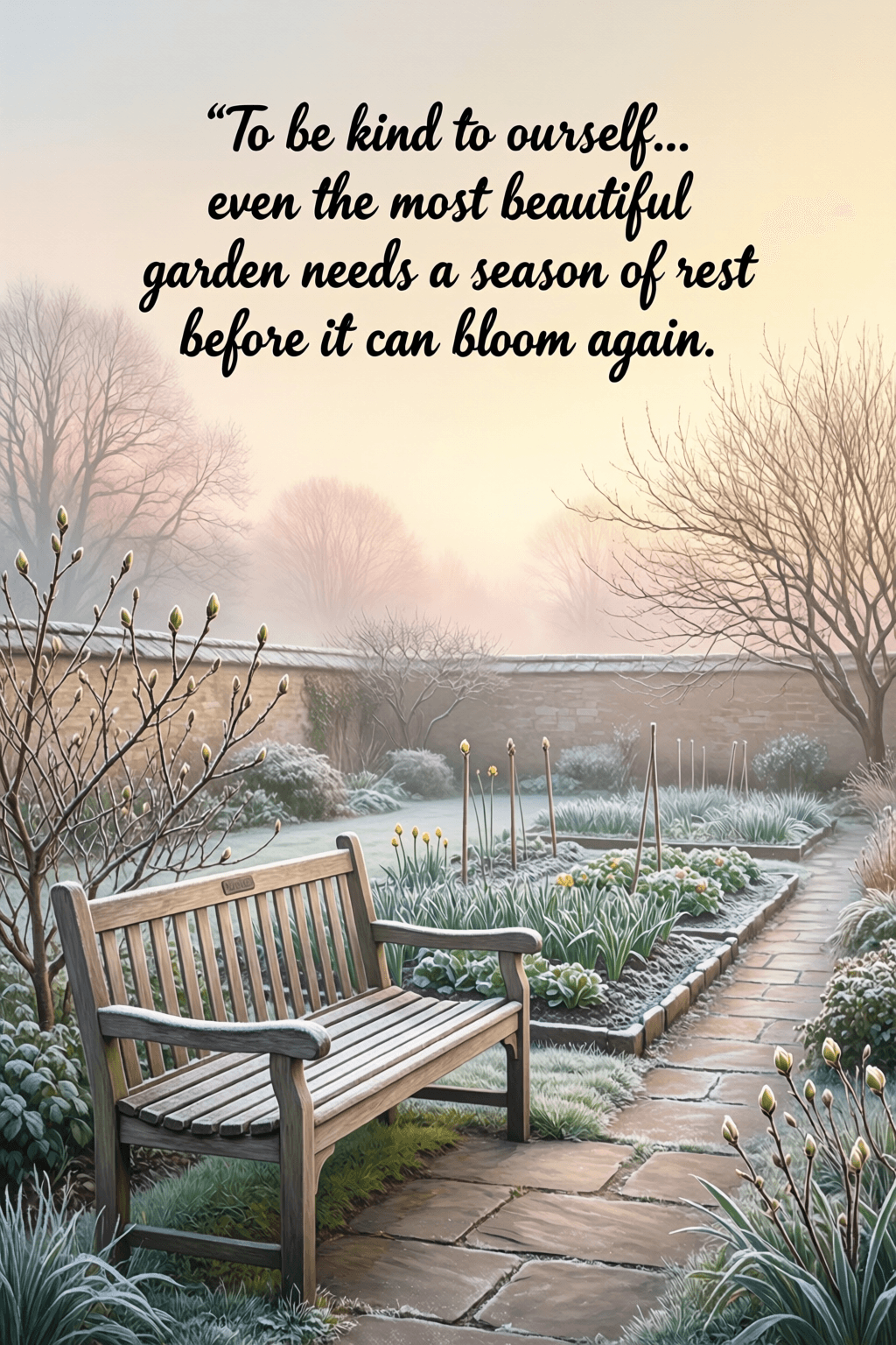 Self-Kindness Begins With Seasons of Rest To be kind to oneself is to understand that even the most beautiful garden needs a season of rest be