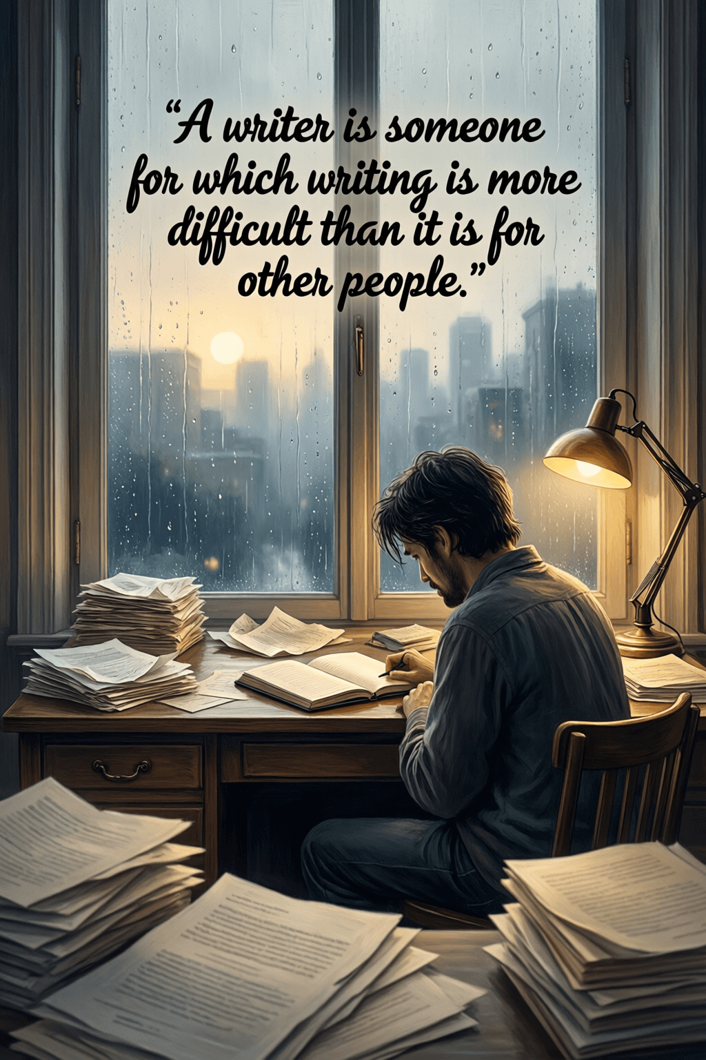 Why Writing Feels Hardest for Real Writers A writer is someone for whom writing is more difficult than it is for other people. — Thomas Mann
