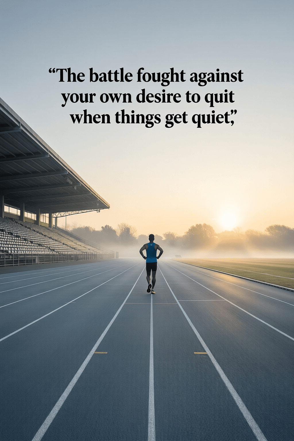 The greatest victory is the battle fought against your own desire to quit when things get quiet. — E