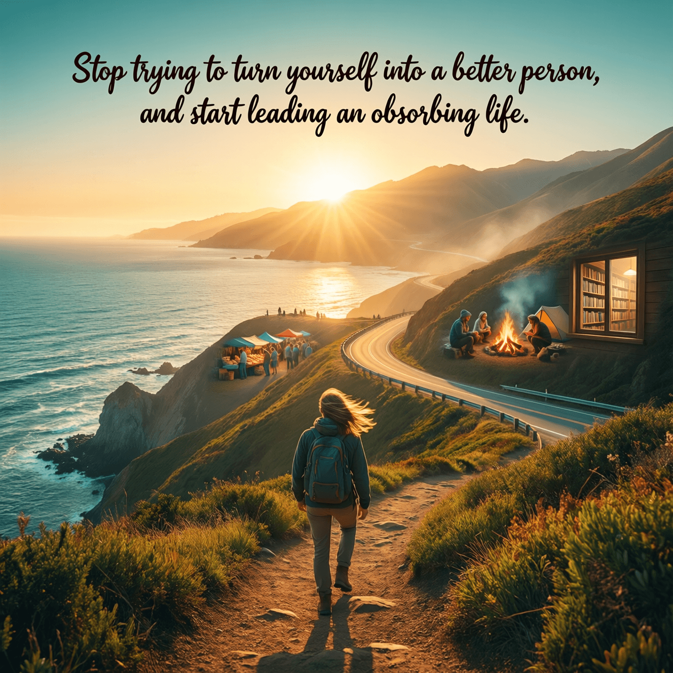 Stop trying to turn yourself into a better person, and start leading an absorbing life. — Oliver Burkeman