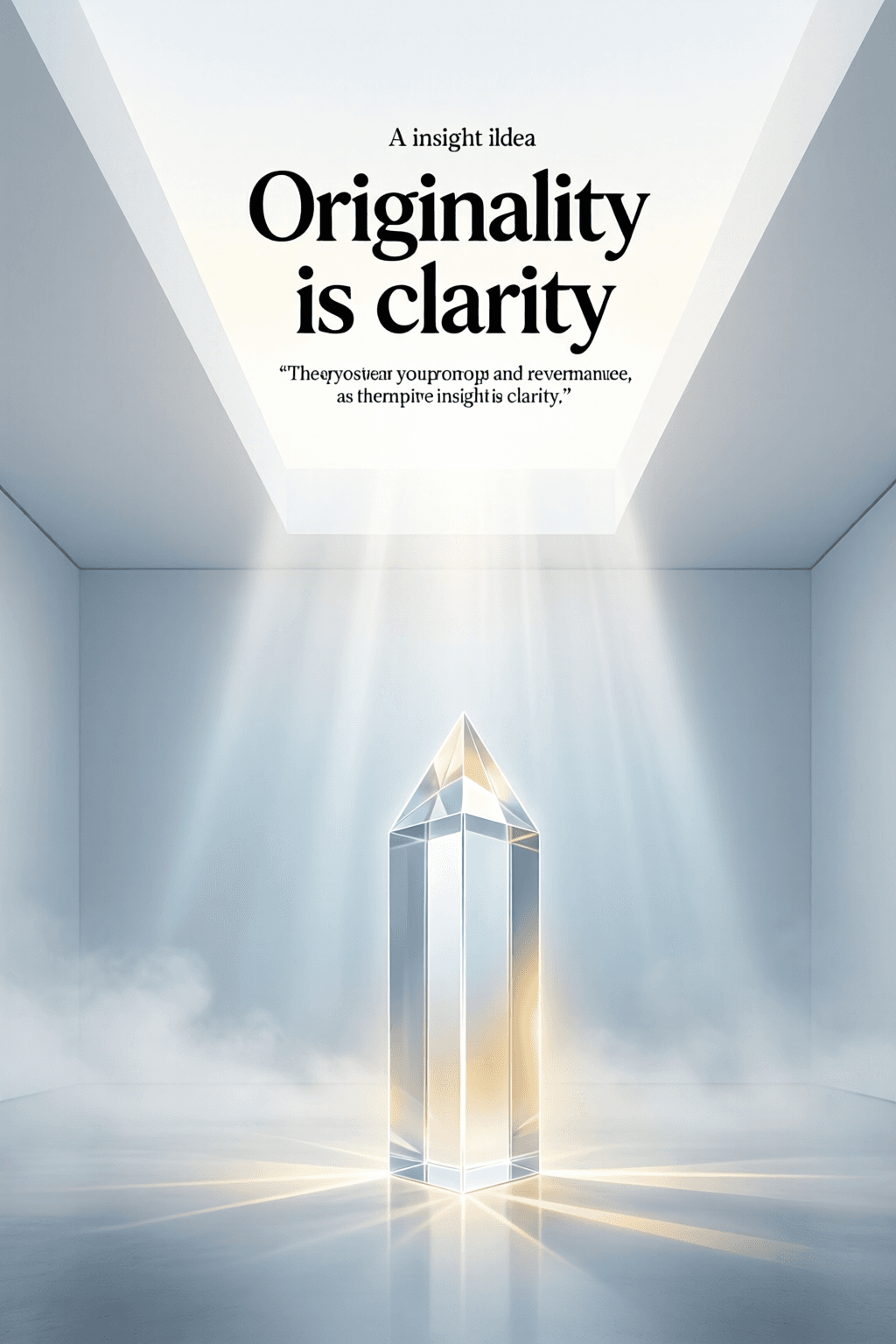 Originality Emerges Through the Power of Clarity Originality is clarity. — Zadie Smith
