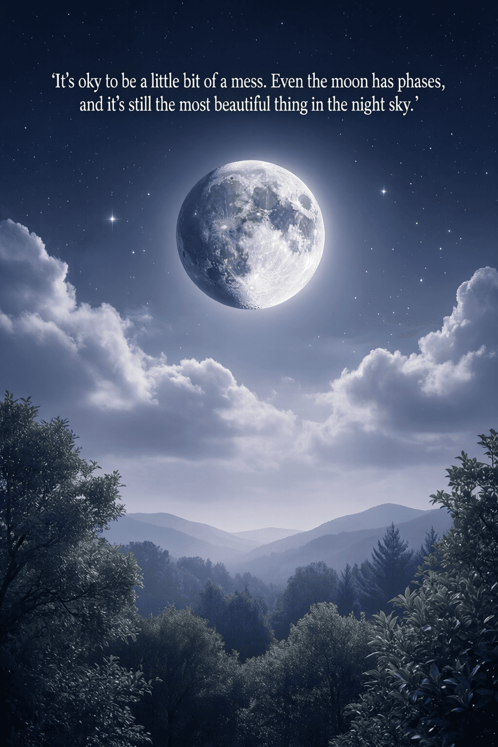 It's okay to be a little bit of a mess. Even the moon has phases, and it's still the most beautiful