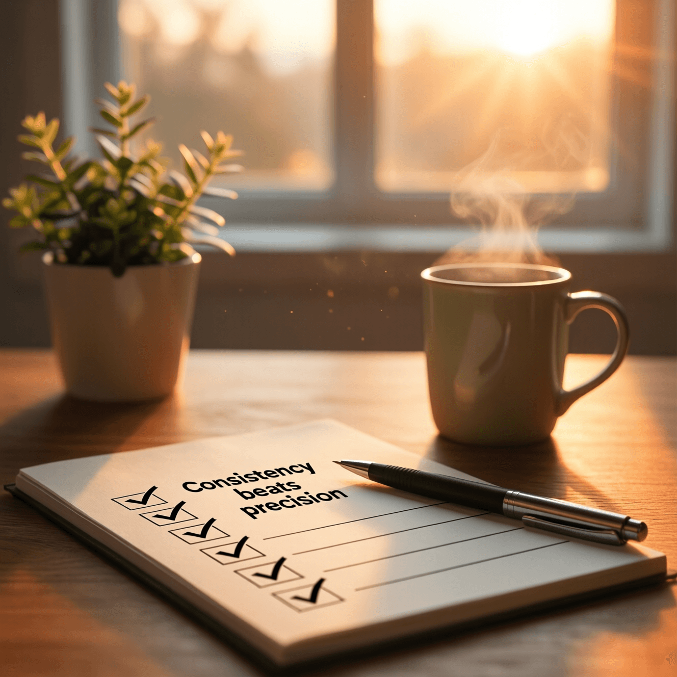 Consistency beats precision. You don't need a total life transformation; you just need a few steady days. — Unknown