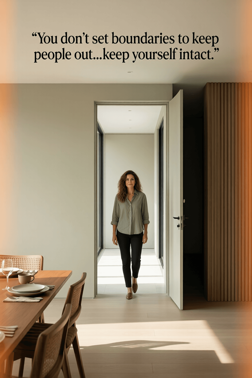 You don't set boundaries to keep people out. You set them to keep yourself intact. Because peace doesn't live where you're constantly shrinking. — Intrepid Quips