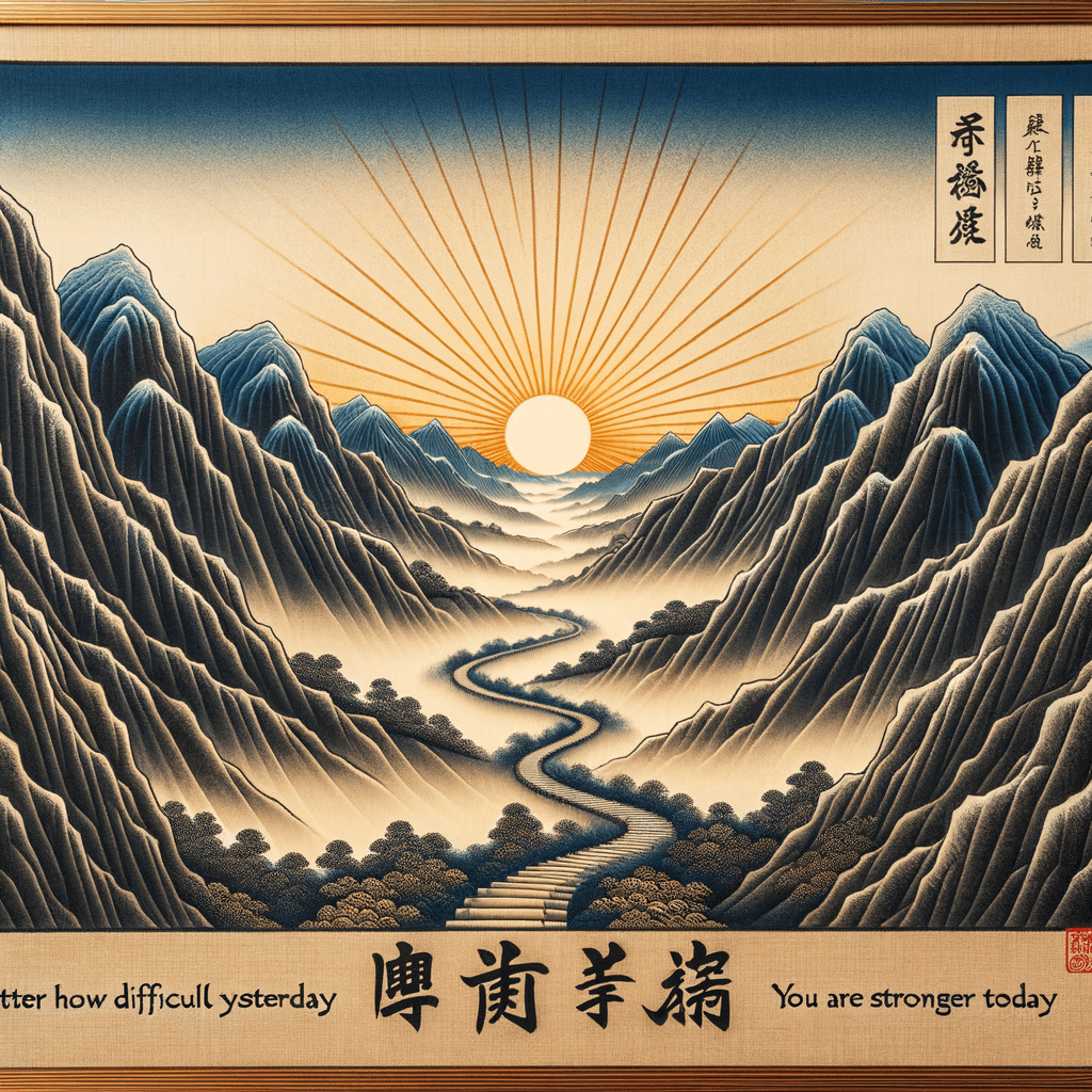 No importa cuán difícil fue ayer, hoy eres más fuerte. — Proverbio japonés