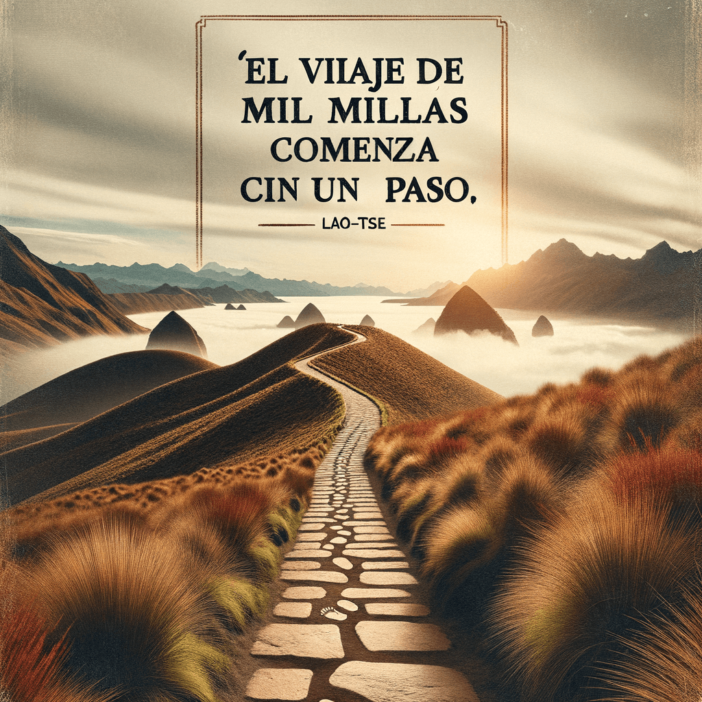 El viaje de mil millas comienza con un paso. - Lao-Tsé