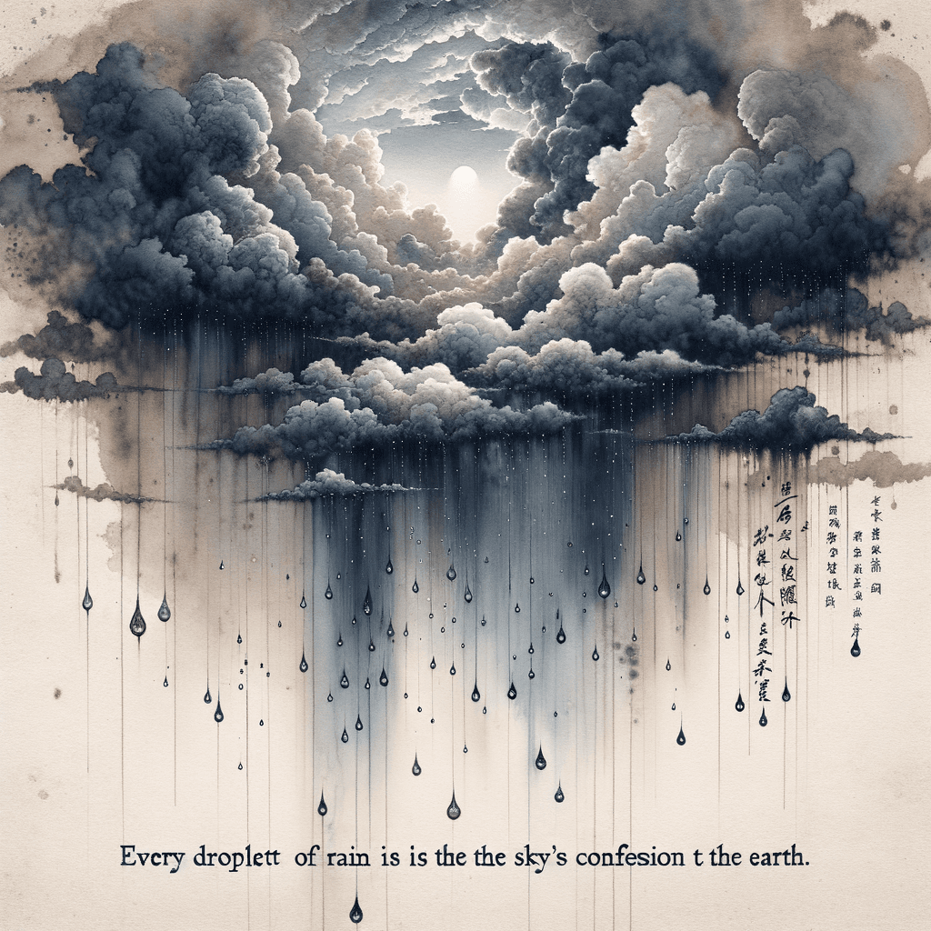 Every drop of rain is the sky's way of confiding in the earth.