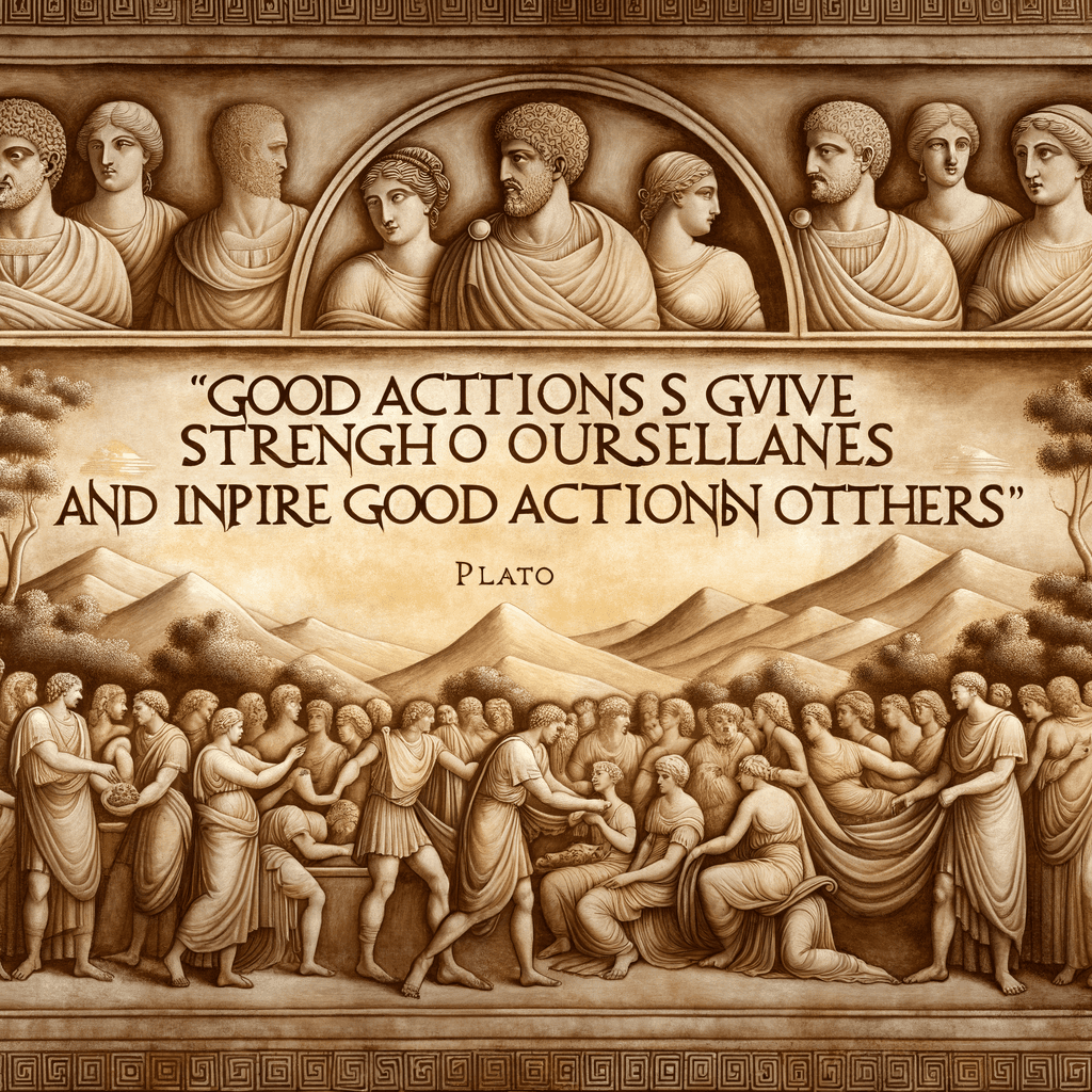 Las buenas acciones nos dan fuerza a nosotros mismos e inspiran buenas acciones en los demás. — Platón