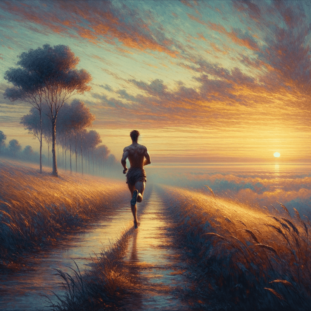 En la quietud del amanecer, los pies de un corredor besan la tierra, cada paso es un latido de propósito. Persigue tu pasión con gracia implacable, susurra la brisa matutina. A medida que el sol se levanta, también lo hace su espíritu, alimentado por la promesa de un nuevo día.