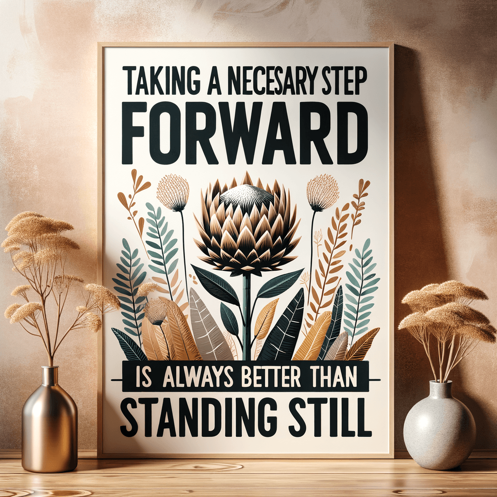Taking anecessary step forward is always better than standing still. — Nelson Mandela, South Africa.