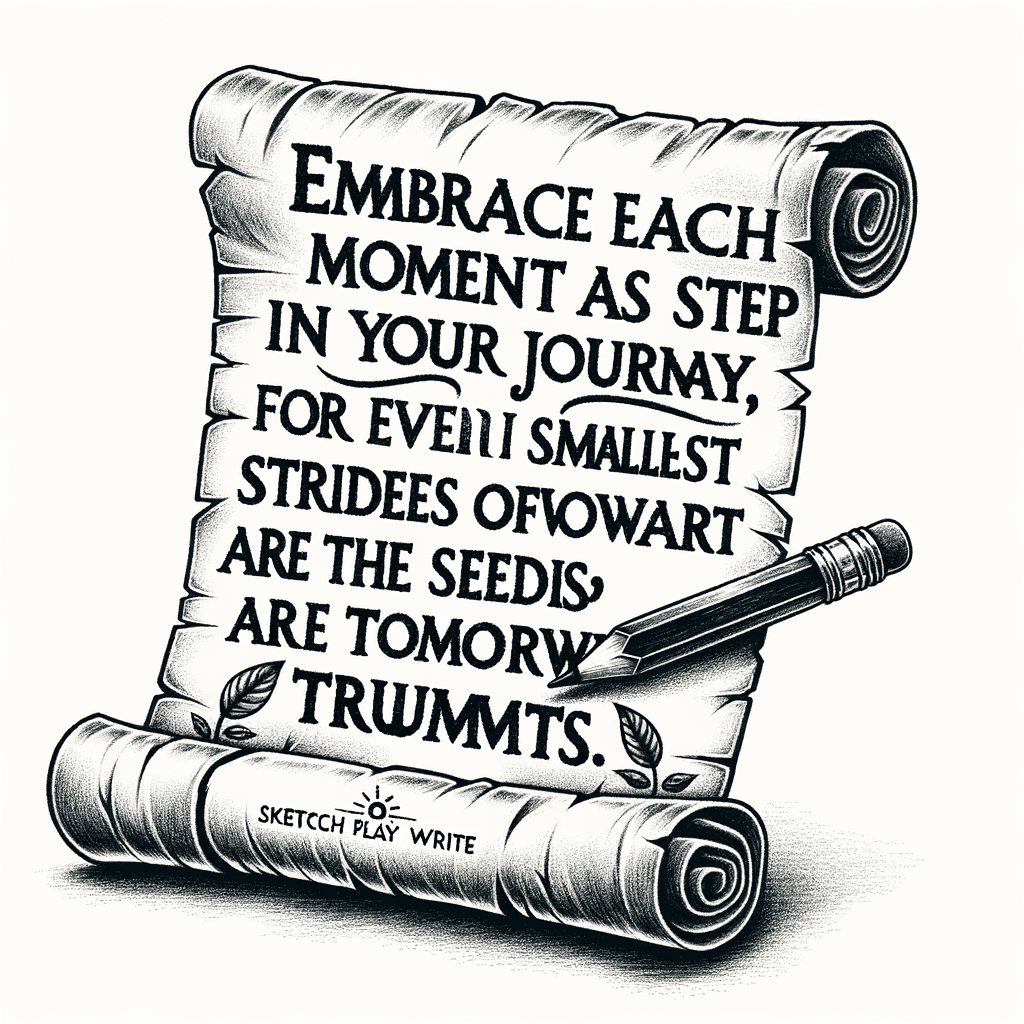 Aprovecha cada momento como un paso en tu camino, ya que incluso los pasos más pequeños hacia adelante son las semillas de los triunfos de mañana.