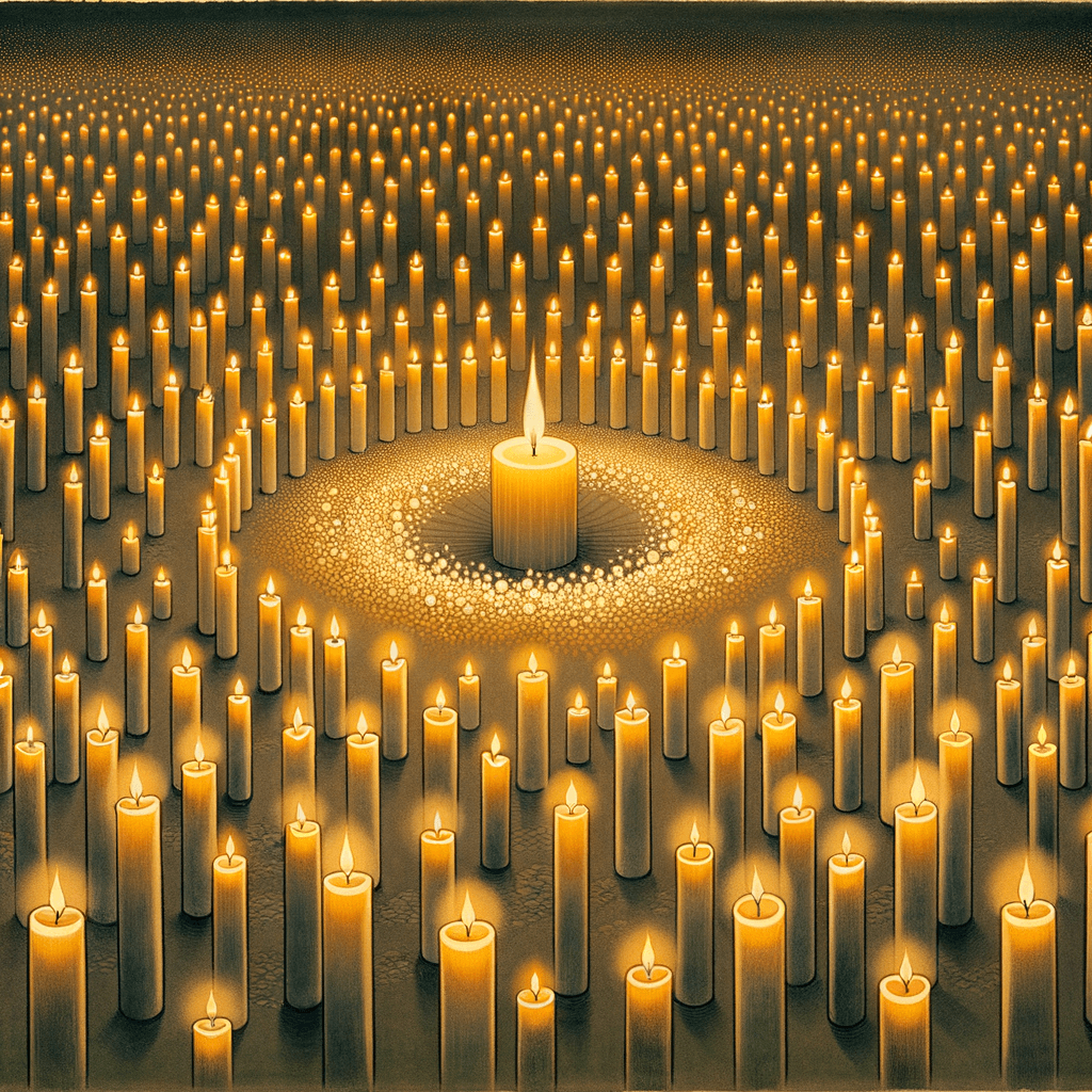 Miles de velas pueden encenderse a partir de una sola vela, y la vida de la vela no se acortará. La felicidad nunca disminuye cuando se comparte. — Buda