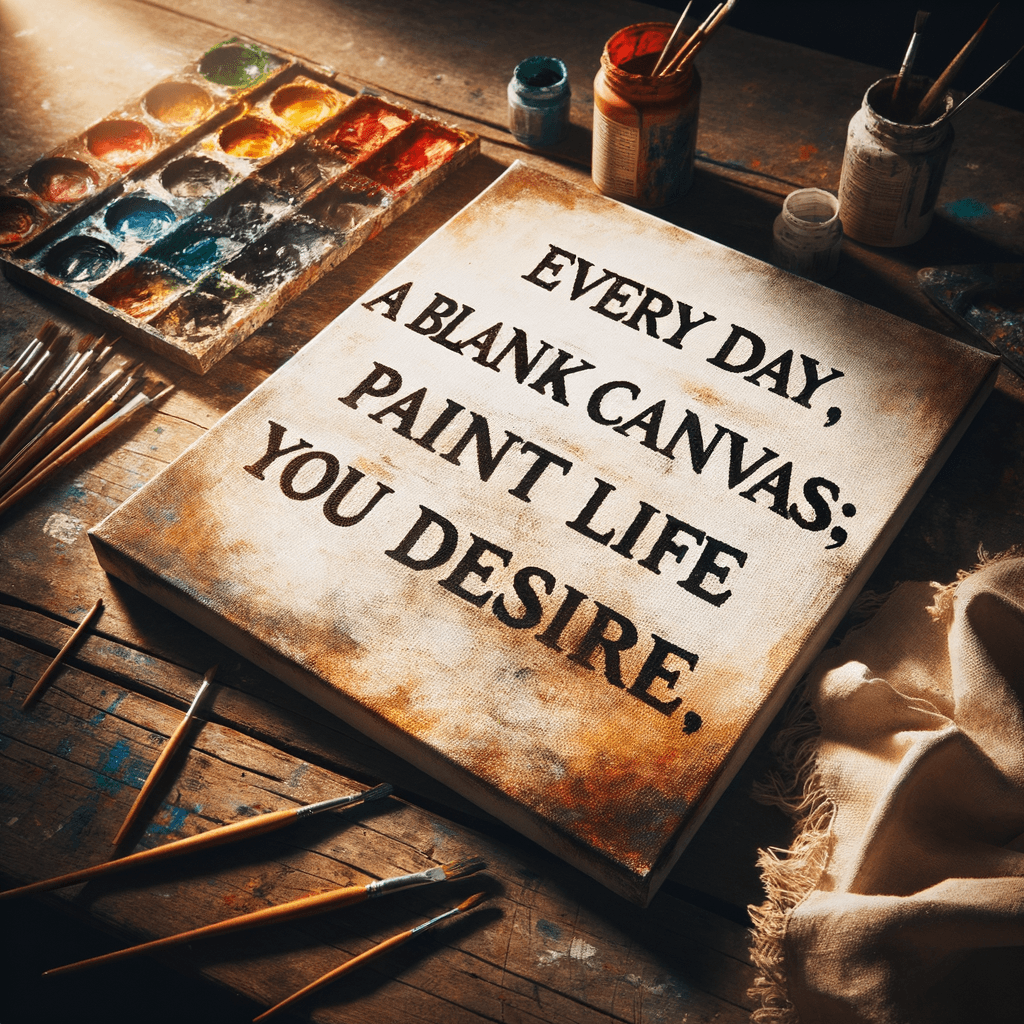 Cada día es un lienzo en blanco; pinta en él la vida que deseas.