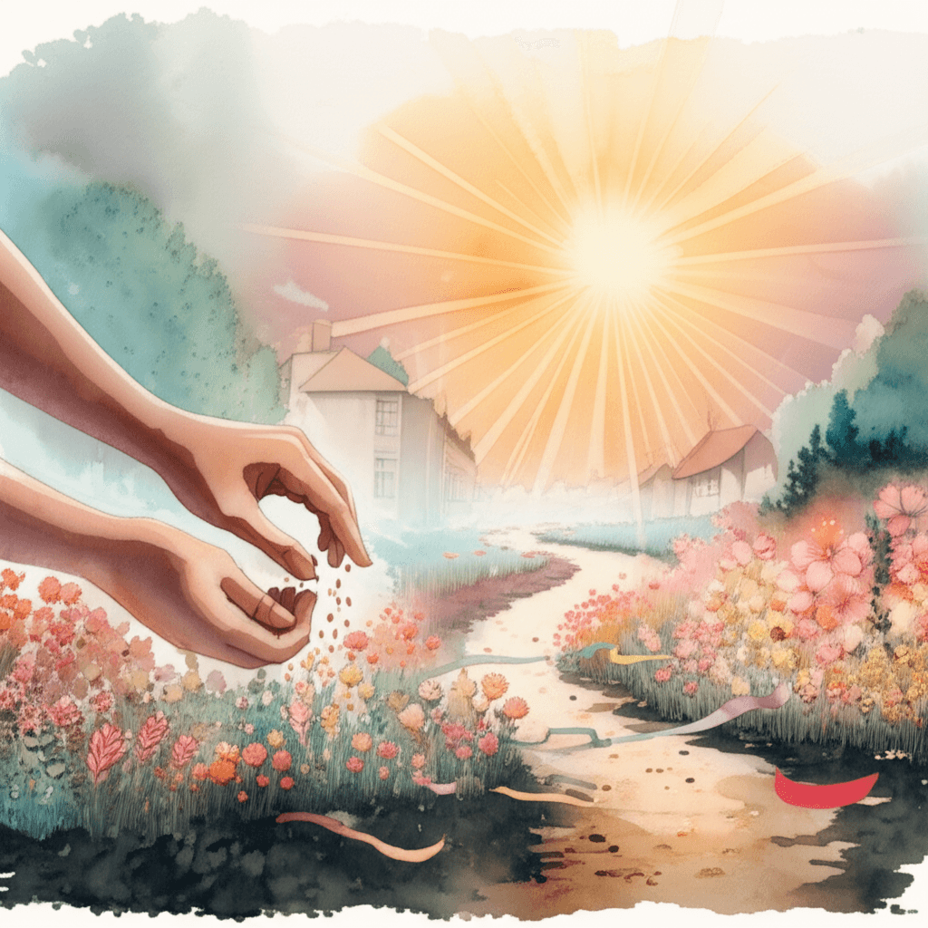 悄然播撒 慷慨 静候 回响 为日子 添色 悄悄地播撒慷慨,且看它如何回返,为你的日子涂上色彩。——纪伯伦