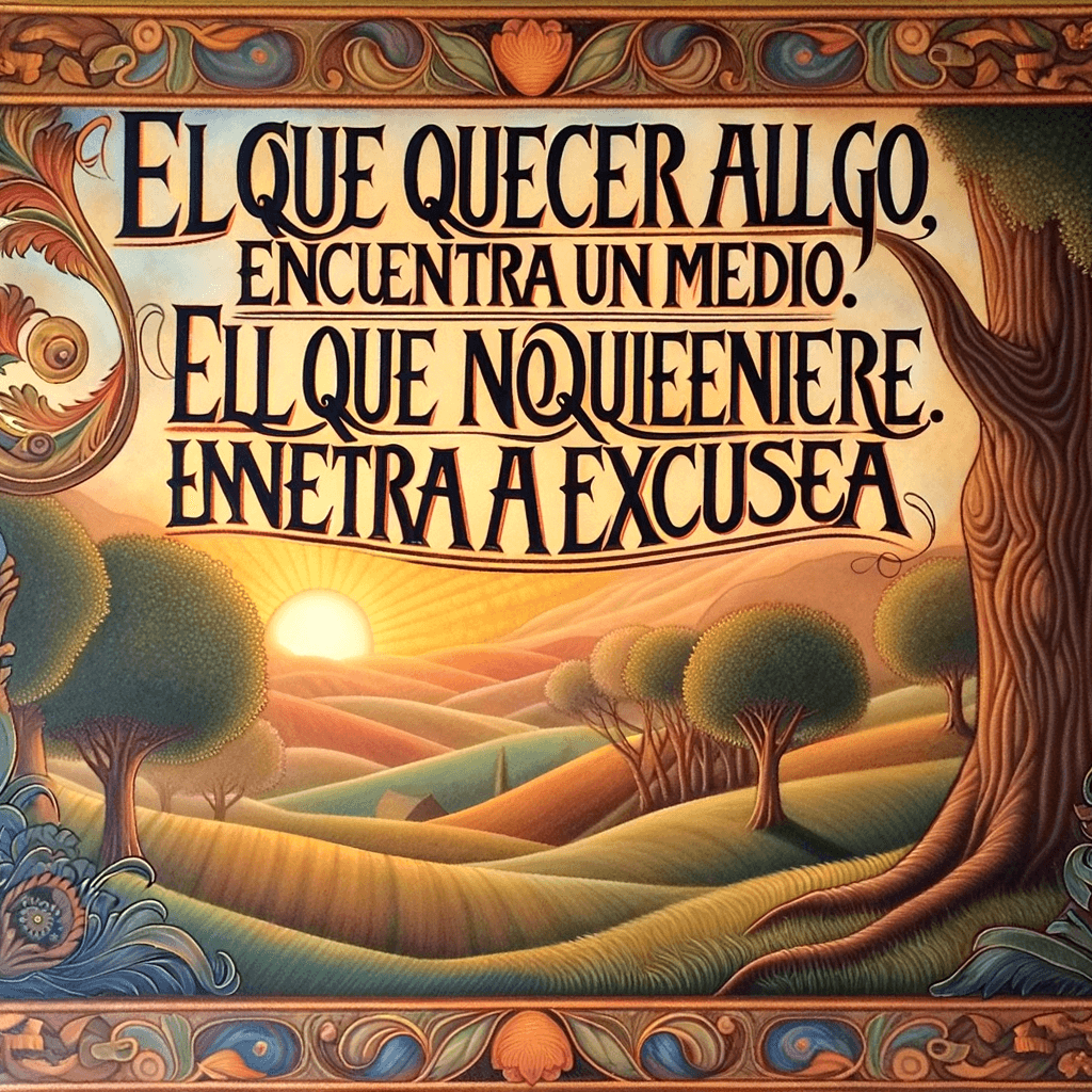 El que quiere hacer algo, encuentra un medio. El que no quiere hacer nada, encuentra una excusa.