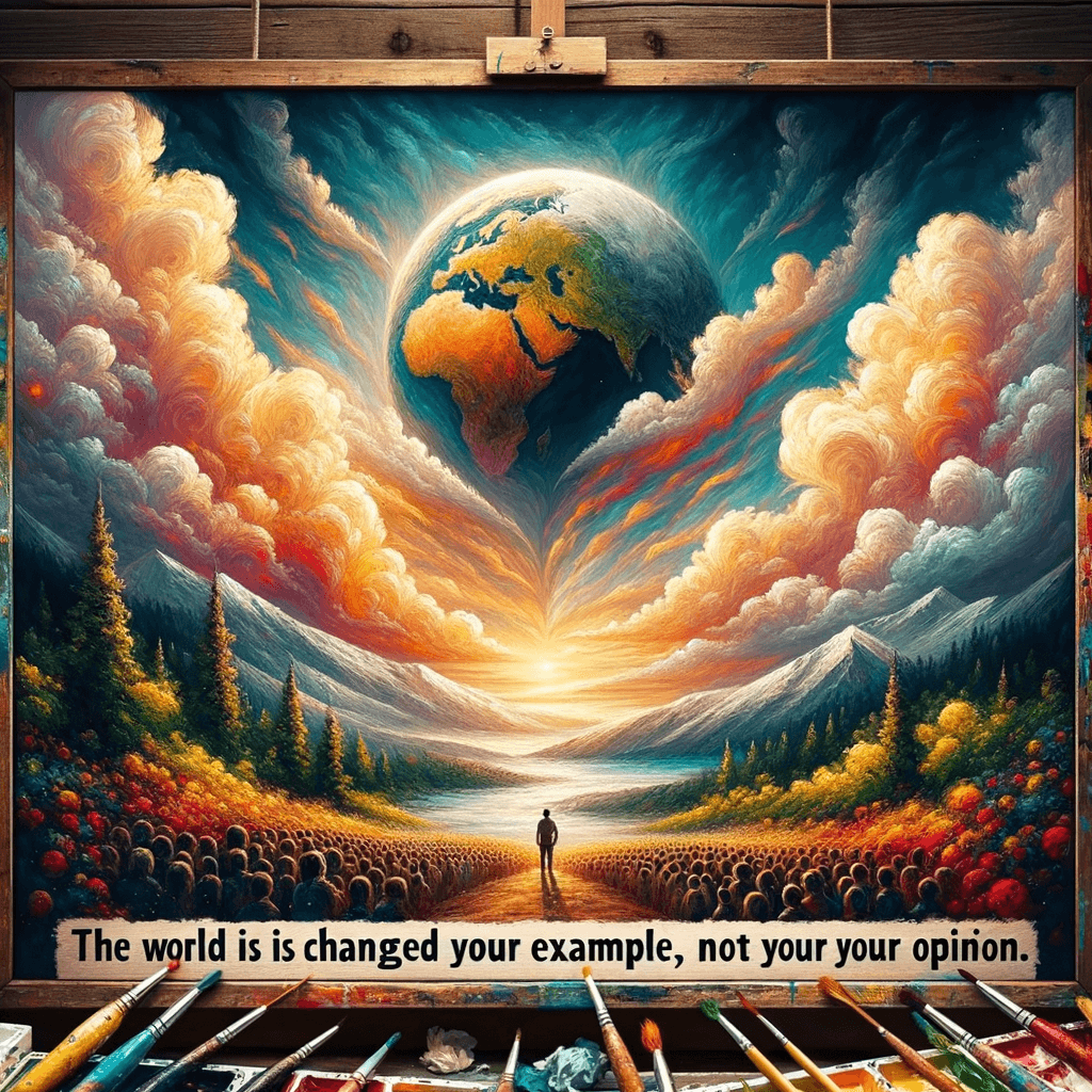 El mundo es cambiado por tu ejemplo, no por tu opinión. — Paulo Coelho