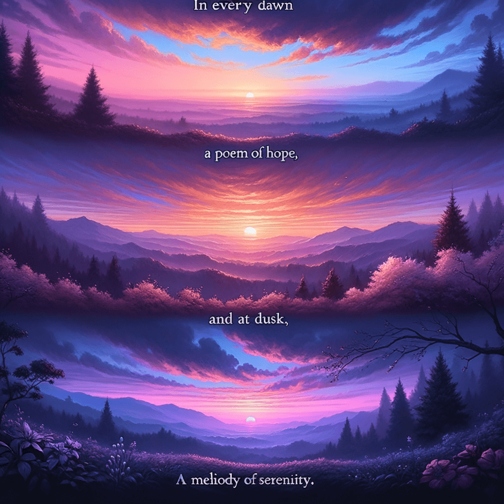 In every dawn, there is a poem of hope, and at dusk, a melody of serenity.