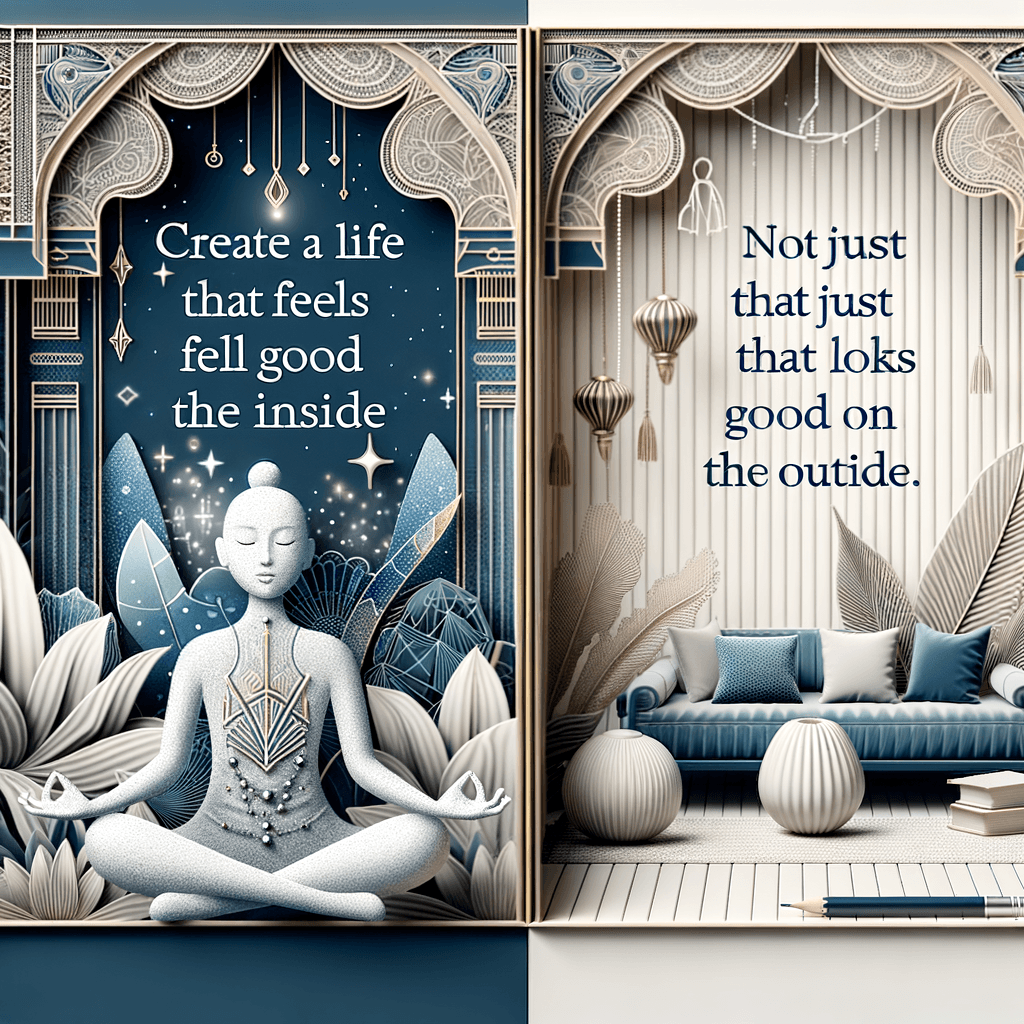 Crea una vida que se sienta bien por dentro, no solo una que se vea bien por fuera. — Desconocido