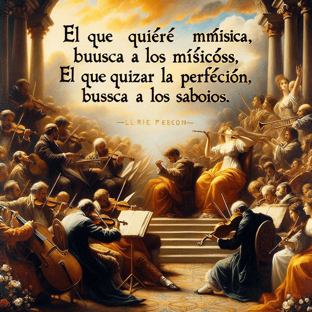 El que quiere música, busca a los músicos. El que quiere alcanzar la perfección, busca a los sabios. – Proverbio español