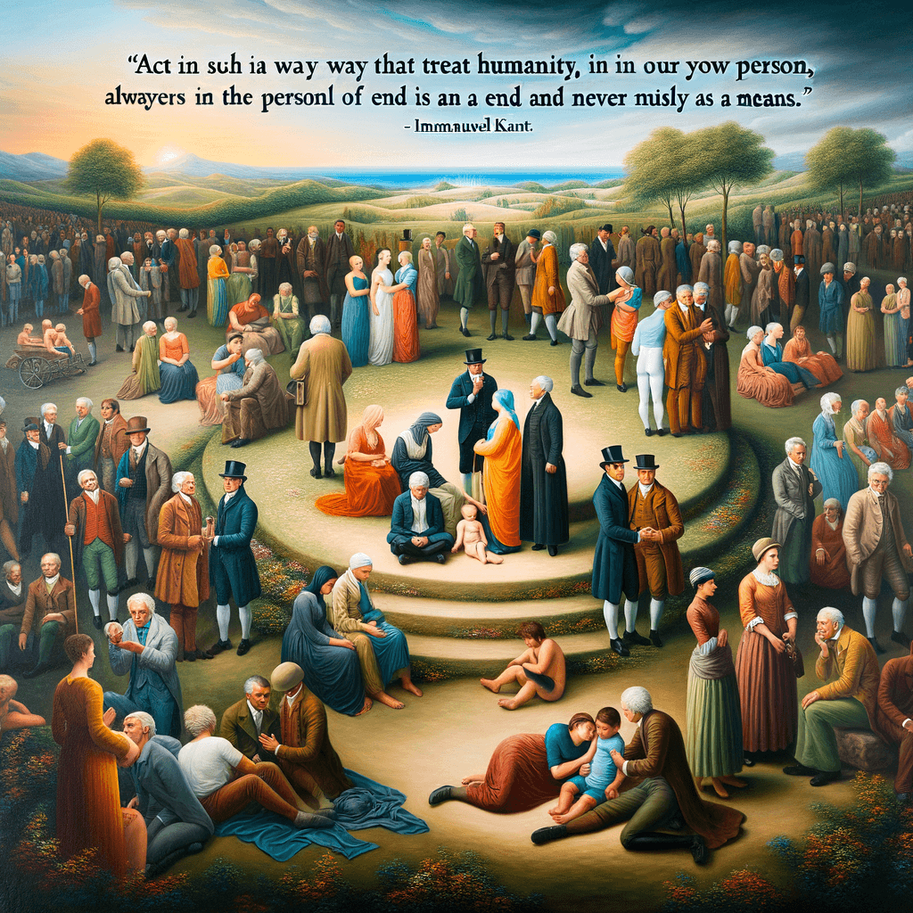 以这样的方式行事:无论是在你自己身上还是在任何其他人身上,都要始终将人性视为目的,而不仅仅是手段。 — 伊曼努尔·康德