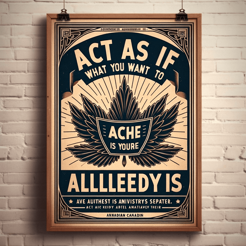 Act as if what you want to achieve is already yours. — T. Harv Eker, Canada.