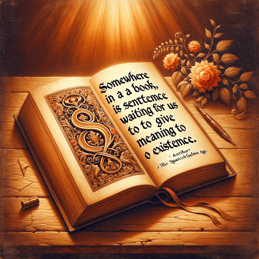 In some place of a book, there is a phrase waiting for us to give meaning to existence. - Miguel de Cervantes