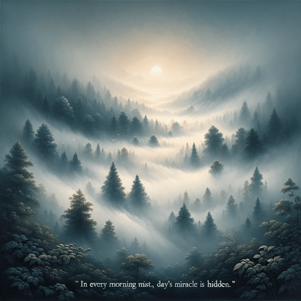 En La Neblina De Cada Mañana, Se Esconde Un Milagro Del Día En la neblina de cada mañana, se esconde un milagro del día.