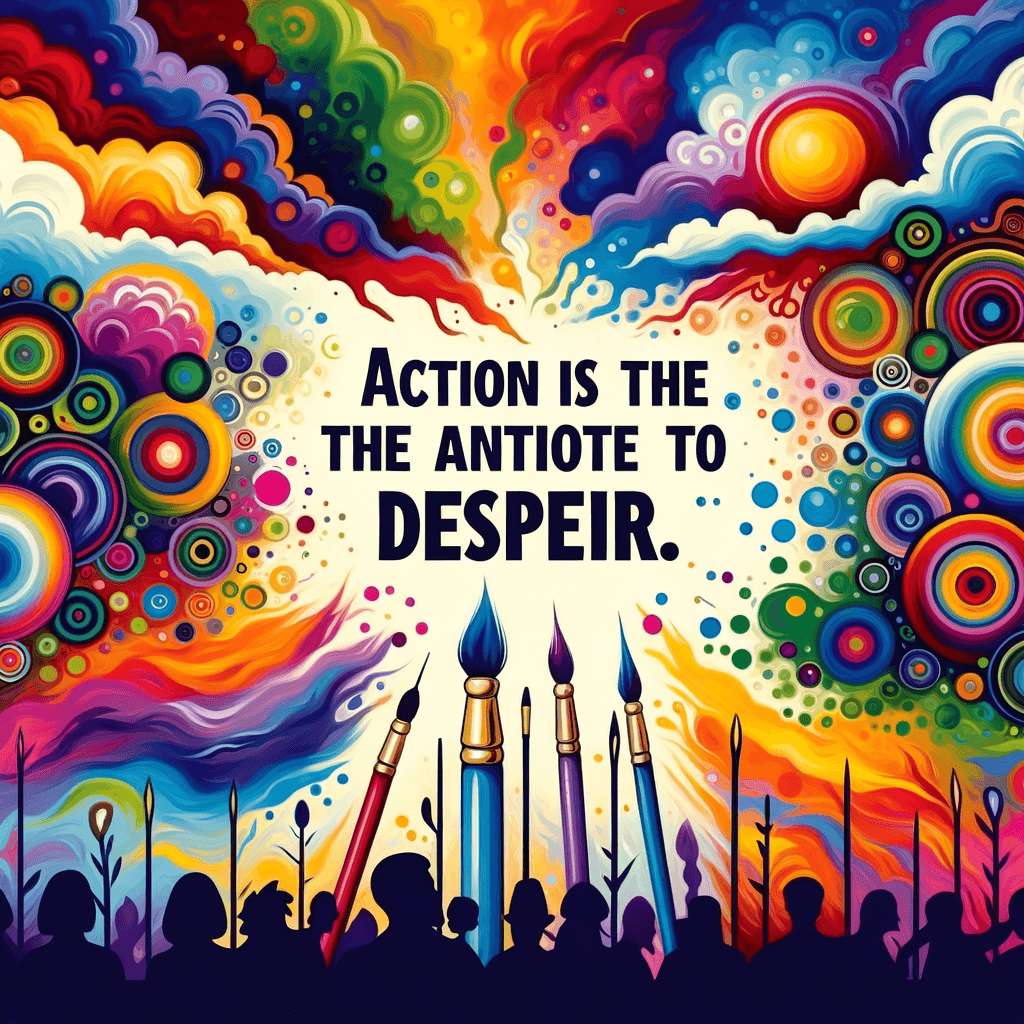 La acción es el antídoto para la desesperación. — Joan Baez