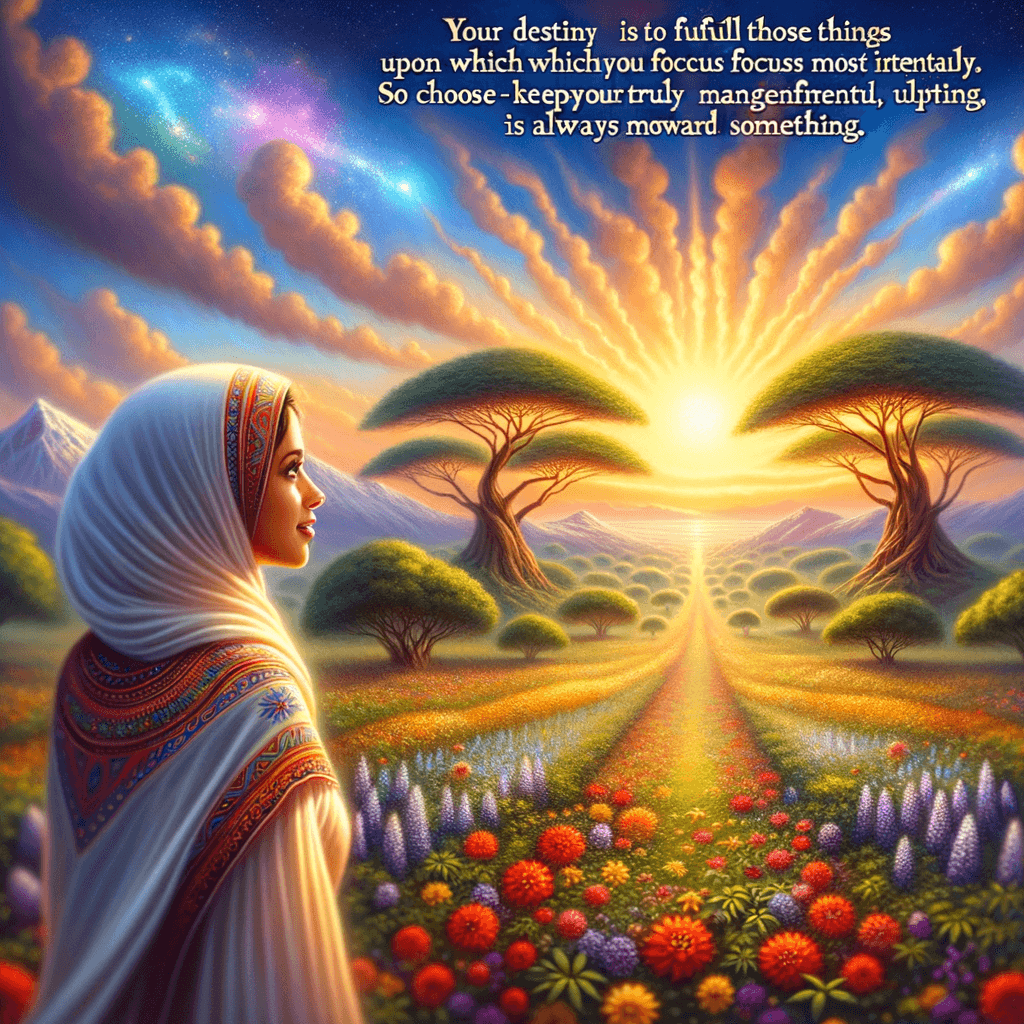 Tu destino es cumplir aquellas cosas en las que te concentras más intensamente. Así que elige mantener tu enfoque en aquello que es verdaderamente magnífico, hermoso, edificante y alegre. Tu vida siempre se está moviendo hacia algo. — Ralph Marston