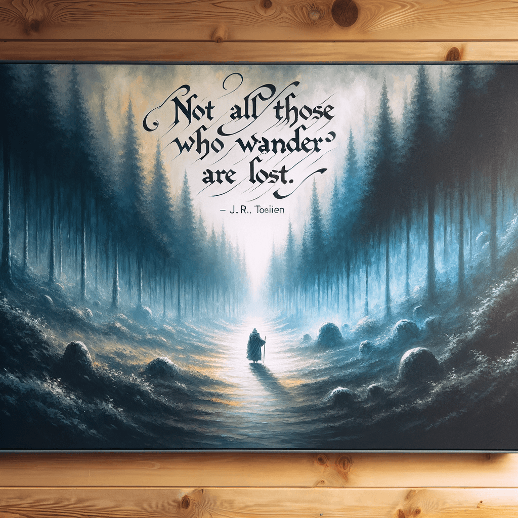 Not all those who wander are lost. - J.R.R. Tolkien