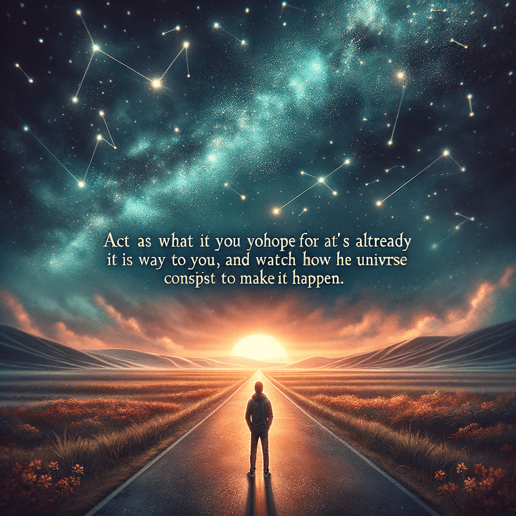 Act as if what you hope for is already on its way to you, and watch how the universe conspires to make it happen. — Unknown