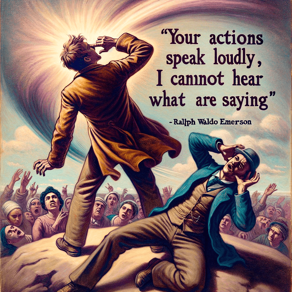 Sus acciones hablan tan alto que no puedo escuchar lo que está diciendo. — Ralph Waldo Emerson, Estados Unidos.