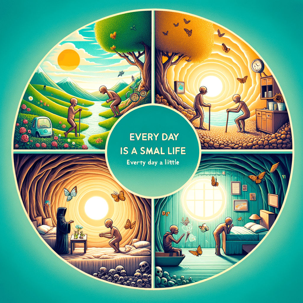 Every day is a small life, each awakening and rising a small birth, each new day a small youth, each going to rest and sleeping a small death.
—Arthur Schopenhauer