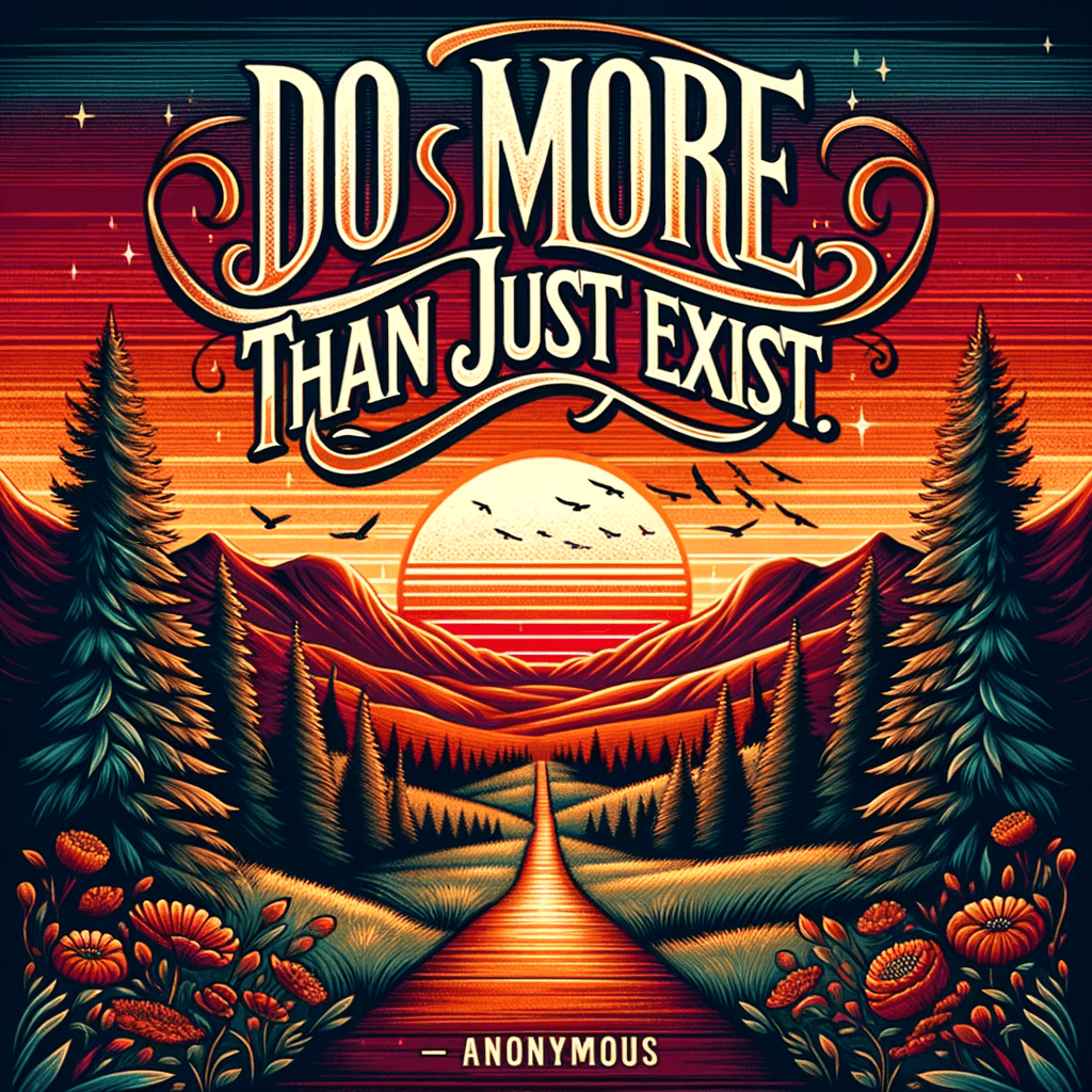 Haz más que solo existir. — Anónimo.