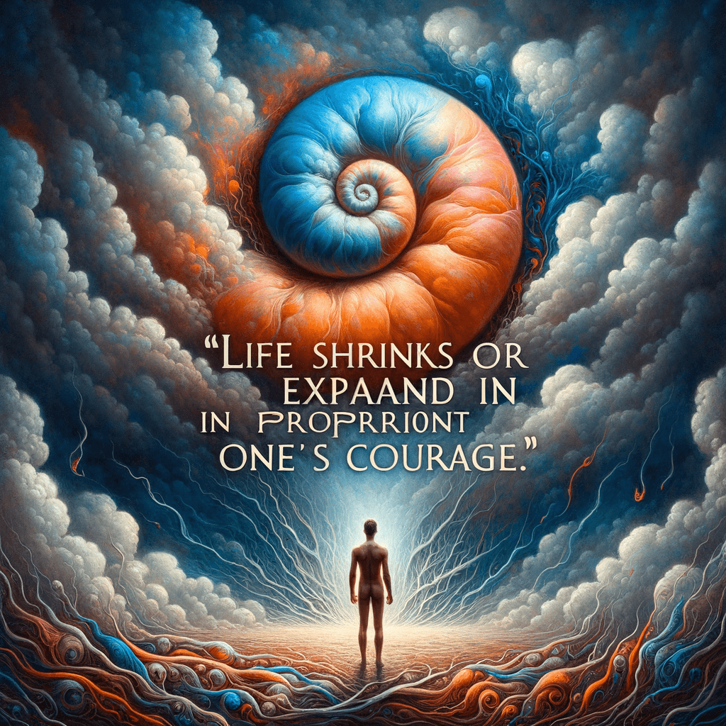 La vida se encoge o se expande en proporción al valor de uno. — Anaïs Nin