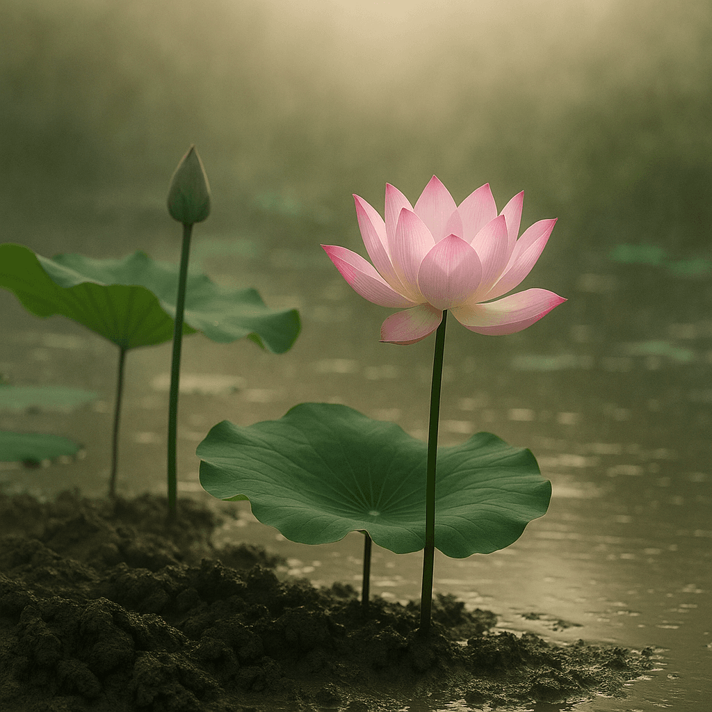 The lotus does not bloom without the mud. — Indian Proverb