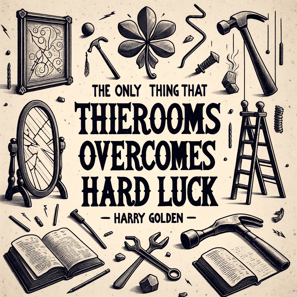The only thing that overcomes hard luck is hard work. — Harry Golden