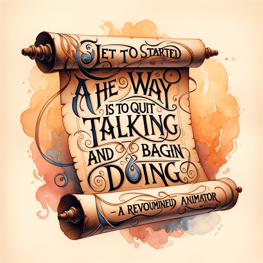 La manera de empezar es dejar de hablar y comenzar a hacer. — Walt Disney