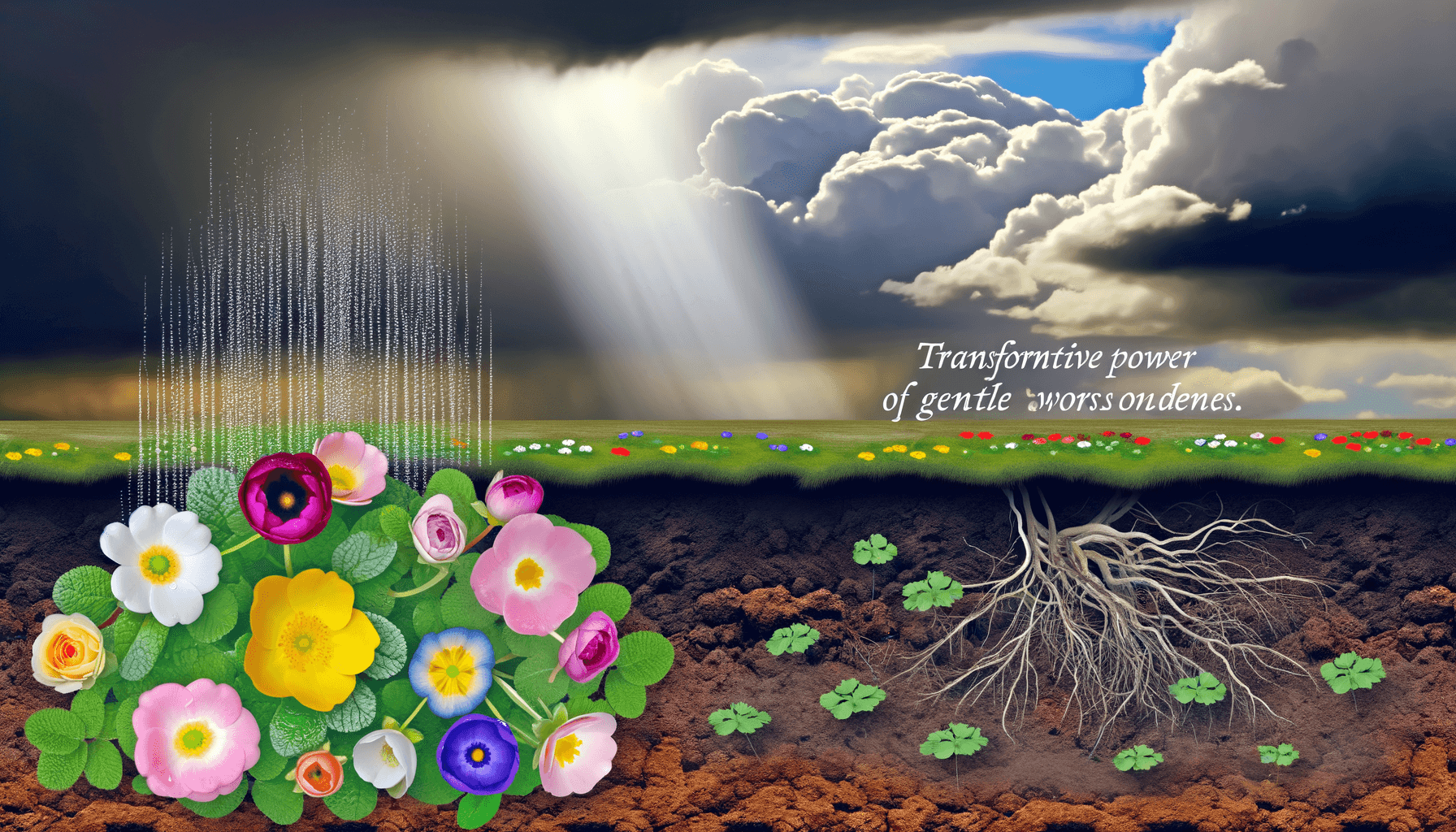 Eleva tus palabras, no la voz. Es la lluvia la que hace crecer las flores, no el trueno. — Rumi