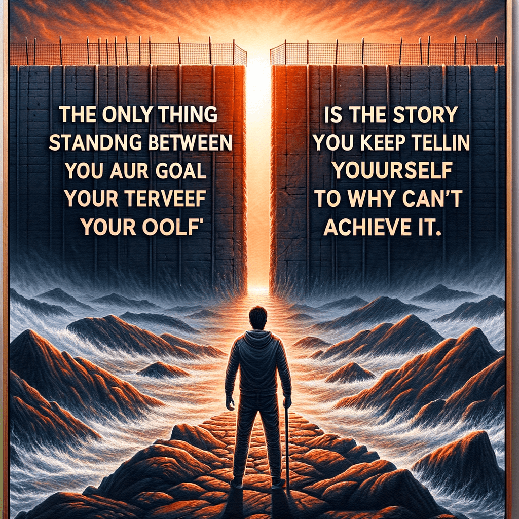 Lo único que se interpone entre tú y tu objetivo es la historia que sigues contándote a ti mismo sobre por qué no puedes lograrlo. — Jordan Belfort