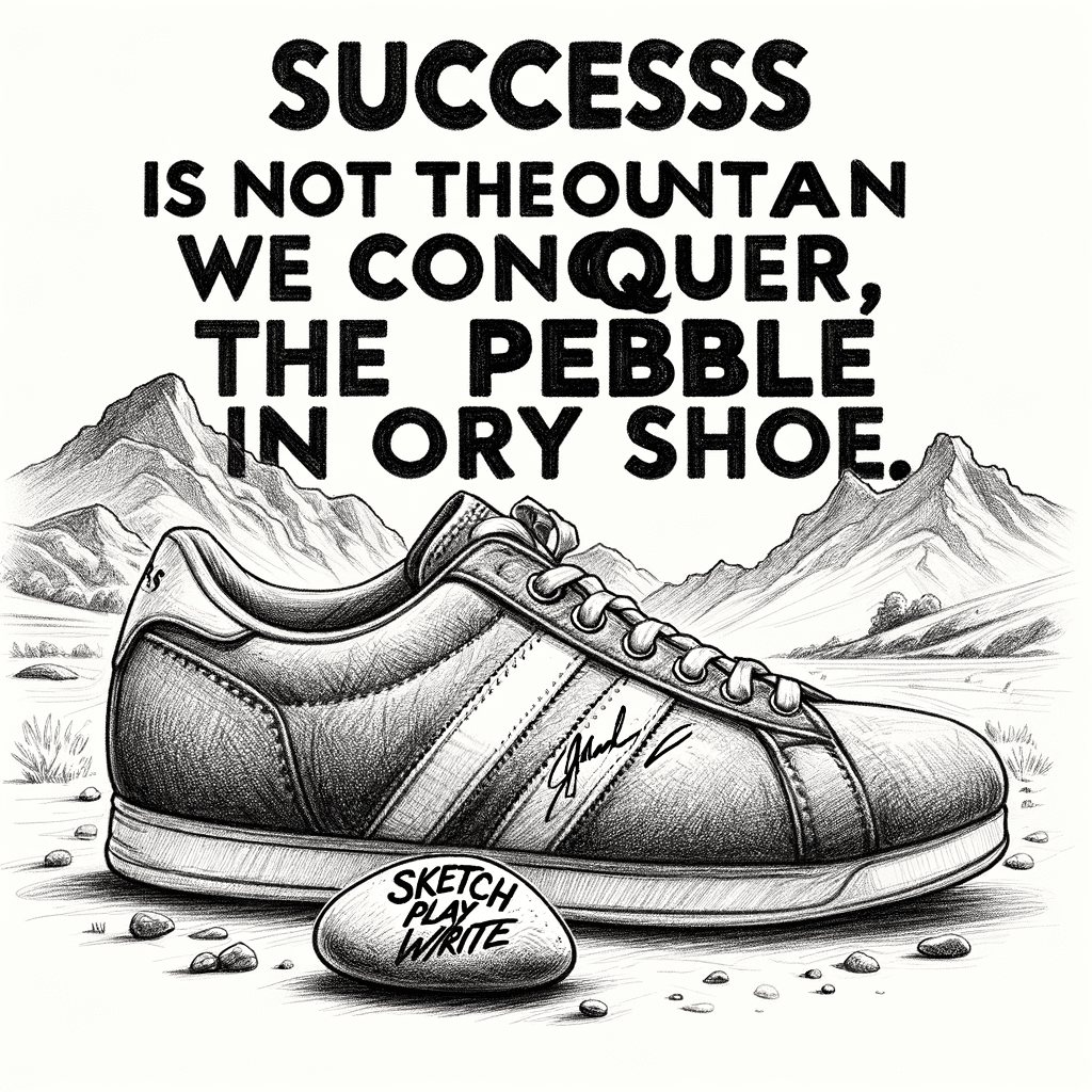 El éxito no es la montaña que conquistamos, sino el guijarro en nuestro zapato. - Muhammad Ali