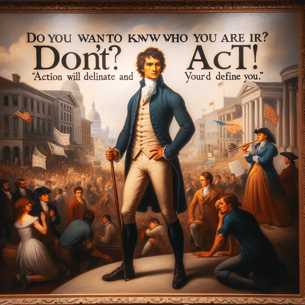 ¿Quieres saber quién eres? No preguntes. ¡Actúa! La acción te delineará y te definirá. — Thomas Jefferson, Estados Unidos.