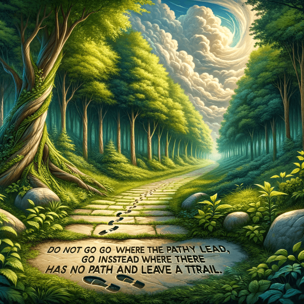 No vayas donde el camino te lleve, ve en cambio donde no hay camino y deja una huella. - Ralph Waldo Emerson